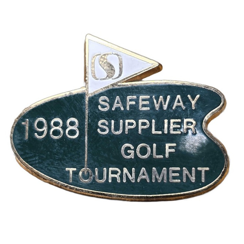 Safeway Supplier Golf Tournament 1988 Vintage Enamel Lapel Vest Hat Pin D5